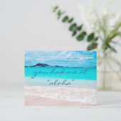 Hawaii Tropical Beach, den du bei Aloha Script hat Postkarte (Stehend Vorderseite)