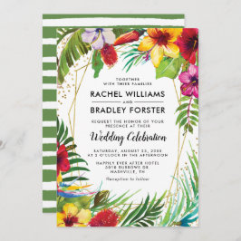 Hawaii Tropical Beach Floral Wedding Einladung