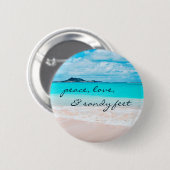 Hawaii Tropical Beach Foto Peace Liebe Button (Vorne & Hinten)