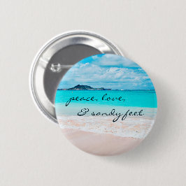 Hawaii Tropical Beach Foto Peace Liebe Button