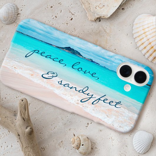 Hawaii Tropical Beach Peace Liebe Sandy Feet Scrip Case-Mate iPhone Hülle