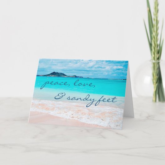 Hawaii Tropical Beach Peace Liebe Sandy Feet Scrip Karte (Vorderseite)