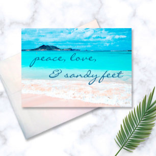 Hawaii Tropical Beach Peace Liebe Sandy Feet Scrip Karte