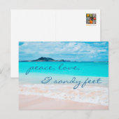 Hawaii Tropical Beach Peace Liebe Sandy Feet Scrip Postkarte (Vorne/Hinten)