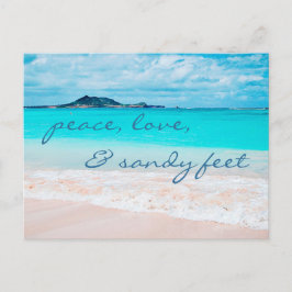 Hawaii Tropical Beach Peace Liebe Sandy Feet Scrip Postkarte