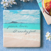 Hawaii Tropical Beach Peace Liebe Sandy Feet Scrip Steinuntersetzer