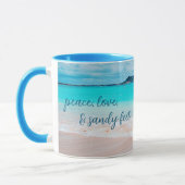 Hawaii Tropical Beach Peace Liebe Sandy Feet Scrip Tasse (Links)