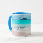 Hawaii Tropical Beach Peace Liebe Sandy Feet Scrip Tasse (Vorderseite Links)
