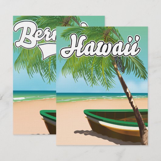 Hawaii Tropical Beach Reiseplakat (Vorne/Hinten)