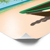 Hawaii Tropical Beach Reiseplakat Fotodruck (Ecke)