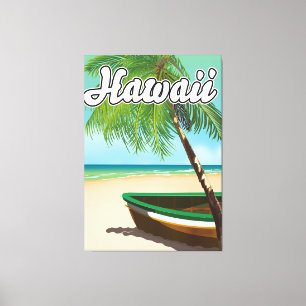 Hawaii Tropical Beach Reiseplakat Leinwanddruck