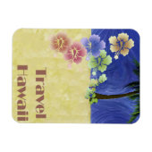 Hawaii Tropical Beach Retro Vintage Travel Poster Magnet (Horizontal)