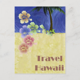 Hawaii Tropical Beach Retro Vintage Travel Poster Postkarte