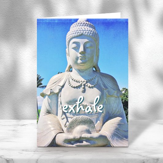 Hawaii Tropical Buddha Exhale Script Friedlich Karte