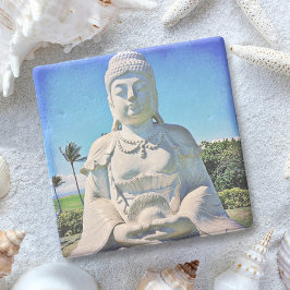 Hawaii Tropical Buddha Foto Bold Friedlich Antique Steinuntersetzer