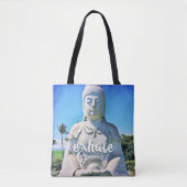 Hawaii Tropical Buddha Foto Exhale Script Stilvoll Tasche (Vorderseite)