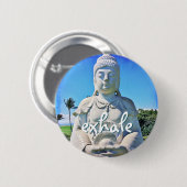 Hawaii Tropical Buddha Foto Exhale Zitatskript Button (Vorne & Hinten)