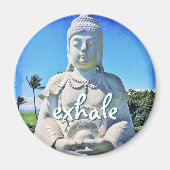 Hawaii Tropical Buddha Foto Exhale Zitatskript Magnet (Vorne)