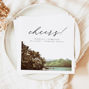 HAWAII Tropical Hawaii Beach Wedding Details Card Serviette