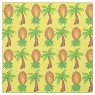 Hawaii Tropical Island Palmen Bäume Ananas Früchte Stoff