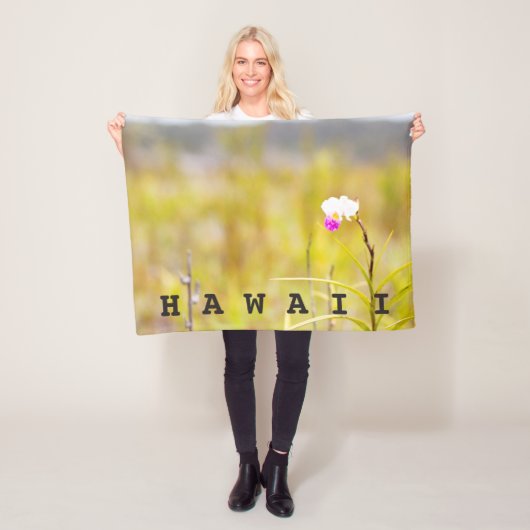 Hawaii Tropical Orchid Mt Kilauea / Custom Text Fleecedecke (Beispiel)