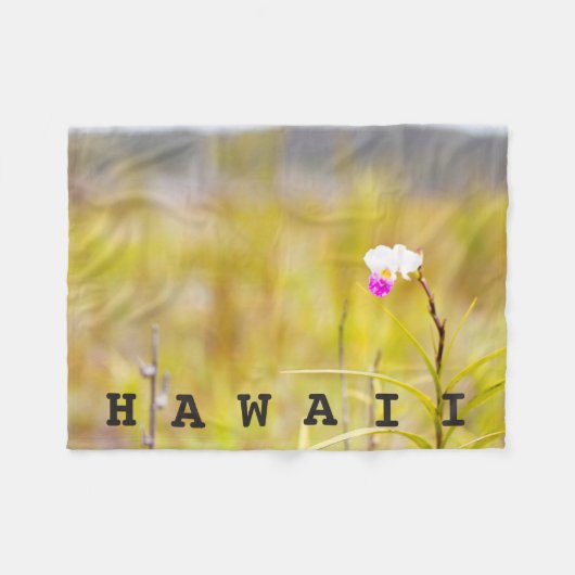 Hawaii Tropical Orchid Mt Kilauea / Custom Text Fleecedecke (Vorderseite (Horizontal))