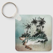 Hawaii Tropical Palm Tree Island Schlüsselanhänger (Vorderseite)