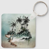 Hawaii Tropical Palm Tree Island Schlüsselanhänger (Rückseite)