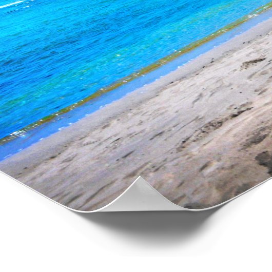 Hawaii Tropical Palm Tree Sand Foto on Beach Time Poster (Ecke)