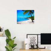 Hawaii Tropical Palm Tree Sand Foto on Beach Time Poster (Heimbüro)