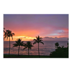 Hawaii Tropical Sunset am Strand Fotodruck