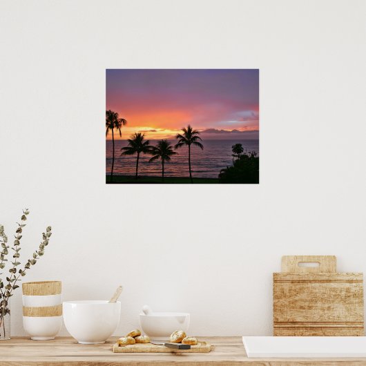 Hawaii Tropical Sunset am Strand Poster (Küche)