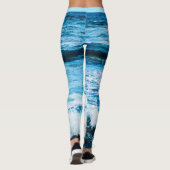 Hawaii Tropical Turquoise Blue Ocean Waves Foto Leggings (Rückseite)