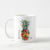 Hawaii Tropische Ananas mit Blume, Familienname Kaffeetasse (Links)