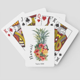 Hawaii Tropische Ananas mit Blume, Familienname Spielkarten