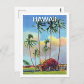 Hawaii, tropische Insel, alte Hütte mit Palmen Postkarte (Vorne/Hinten)