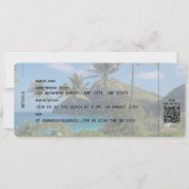 HAWAII Tropischer Boarding Pass QR Foto Hochzeit Einladung (Rückseite)