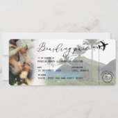 HAWAII Tropischer Boarding Pass QR Foto Hochzeit Einladung (Vorderseite)