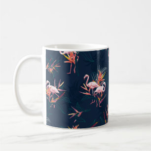 Hawaii Tropischer Flamingo mit Bird of Paradise Fl Kaffeetasse