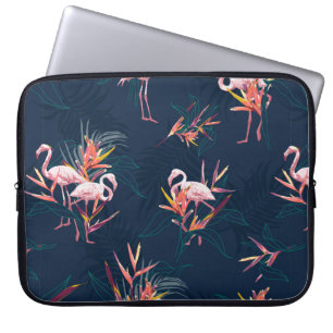 Hawaii Tropischer Flamingo mit Bird of Paradise Fl Laptopschutzhülle