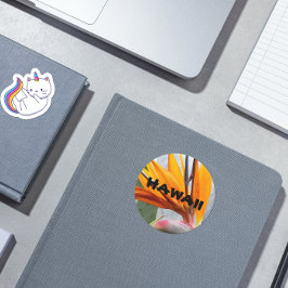 Hawaii Tropischer Vogel der Paradischen Pflanze Runder Aufkleber