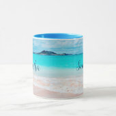Hawaii tropisches blaues Meer Sandstrand Foto Name Tasse (Zentrum)