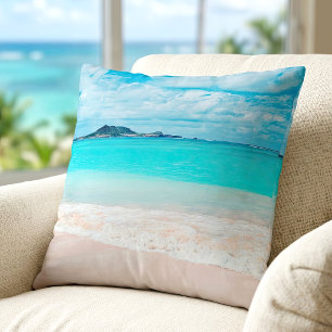 Hawaii Tropisches Türkis Ozean Sandstrand Foto Kissen