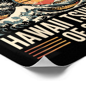 Hawaii Tsunami 2025 Ich überlebte Wave Retro Poster (Ecke)