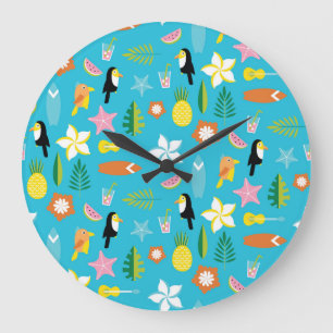 Hawaii Tukane Surf Vintage Große Wanduhr