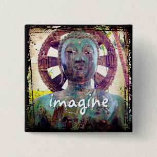 Hawaii Turquoise Buddha Foto Imagine Script Bold Button