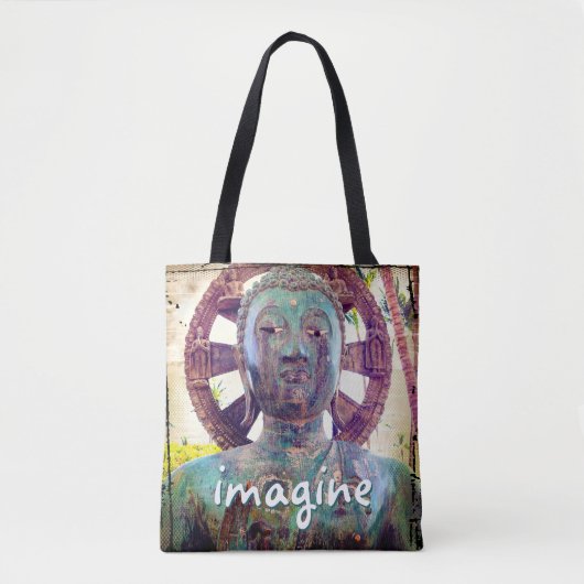 Hawaii Turquoise Buddha Foto Imagine Script Bold Tasche (Vorderseite)