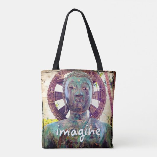 Hawaii Turquoise Buddha Foto Imagine Script Bold Tasche (Rückseite)