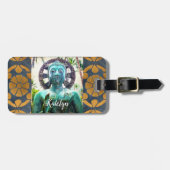 Hawaii Turquoise Buddha Foto Individuelle Name Scr Gepäckanhänger (Vorderseite horizontal)