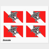 Hawaii Turtle Dive Flag Rechteckiger Aufkleber (Blatt)